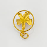 Goldanhänger mit Perle organisches Design um 1970