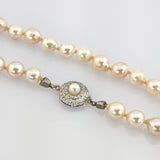 Perlenkette mit Silberverschluss und Zuchtperlen um 1960