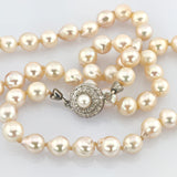 Perlenkette mit Silberverschluss und Zuchtperlen um 1960