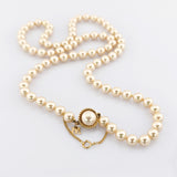 Majorica Perlenkette mit vergoldetem Silberverschluss um 1960