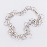 Silber Collier aus Kreisgliedern im Stil der 1970er Jahre