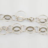 Silber Collier aus Kreisgliedern im Stil der 1970er Jahre