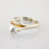 Silberring mit organischer Form im Stil der 1970er Jahre