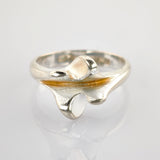 Silberring mit organischer Form im Stil der 1970er Jahre