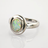 Silberring mit Opal Cabochon um 1970