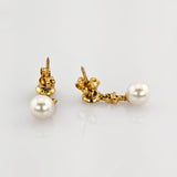 Edle Ohrstecker aus Gold mit Perlen, Smaragden und Diamanten