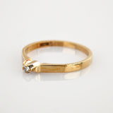 Goldring mit Solitär Diamant um 1980