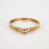 Goldring mit Solitär Diamant um 1980