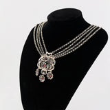 Filigraner Trachtenschmuck aus Silber mit Granaten, um 1950