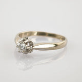 Weißgoldring mit Diamant Solitär um 1990