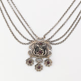 Filigraner Trachtenschmuck aus Silber mit Granaten, um 1950