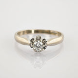 Weißgoldring mit Diamant Solitär um 1990