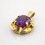 Gold Anhänger mit Amethyst um 1970