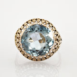 Weißgoldring mit Topas um 1970