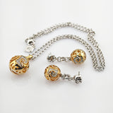 Pierre Cardin Silberset mit Kugelanhänger und Ohrhängern im ornamentalen Design