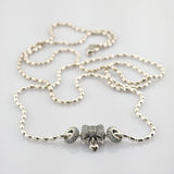 PANDORA Silberkette mit Herzanhänger und Zierschleife