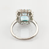 Silber Ring mit lichtblauem Solitärstein