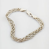 Silberarmband mehrreihige Kettenarbeit im fließenden Design