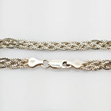 Silberarmband mehrreihige Kettenarbeit im fließenden Design