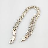 Silberarmband mehrreihige Kettenarbeit im fließenden Design