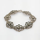 Silberarmband florale Gliederarbeit, ornamentales Design, um 1920