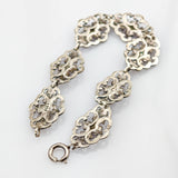 Silberarmband florale Gliederarbeit, ornamentales Design, um 1920