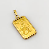 Goldbarren Anhänger mit Sternbild Krebs Releif