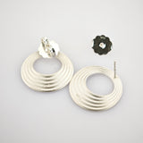 Silber Ohrstecker Kreis strukturiert modern