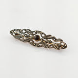 Silber Brosche mit Granat im Stil des Art déco