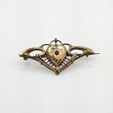 Brosche mit Herzmotiv Jugendstil um 1900