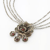 Silbercollier mit Granaten - Historismus um 1900