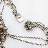 Silbercollier mit Granaten - Historismus um 1900