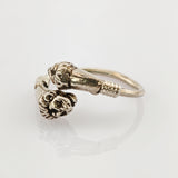 Silber Ring mit Löwenköpfen