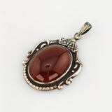 Silber Anhänger mit Karneol Jugendstil