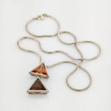 Silber Collier mit Citrin Dreieck modern
