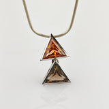 Silber Collier mit Citrin Dreieck modern