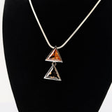 Silber Collier mit Citrin Dreieck modern