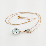 Gold Kette mit blauem Quarz und Perle