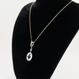 Gold Kette mit blauem Quarz und Perle