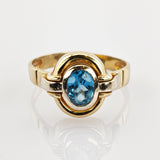 Goldring mit blauem Spinell, um 1980