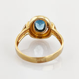 Goldring mit blauem Spinell, um 1980