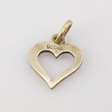Metallanhänger in Herzform mit offenem Zentrum und Gravur 925B, geeignet für Ketten oder Armbänder