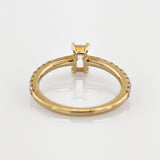 Goldring mit Glassteinen, Baguetteschliff um 1960