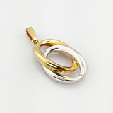 Gelbgold Weißgold Anhänger verschlungene Ringe