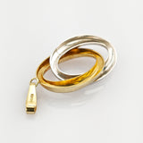 Gelbgold Weißgold Anhänger verschlungene Ringe