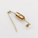 Silber Brosche mit orangem Glasstein Art-déco Stil