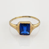 Goldring mit Saphir um 1930