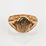 Gold Siegelring mit Monogramm um 1900