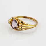 Goldring mit lila Turmalin um 1970