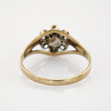 Goldring mit Diamantblüte im Stil des frühen 20. Jahrhunderts